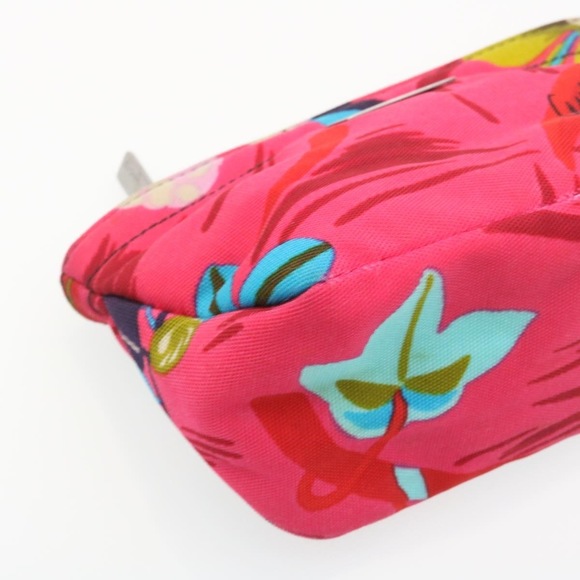 GUCCI Floral Pouch Nylon Pink Auth fm1065